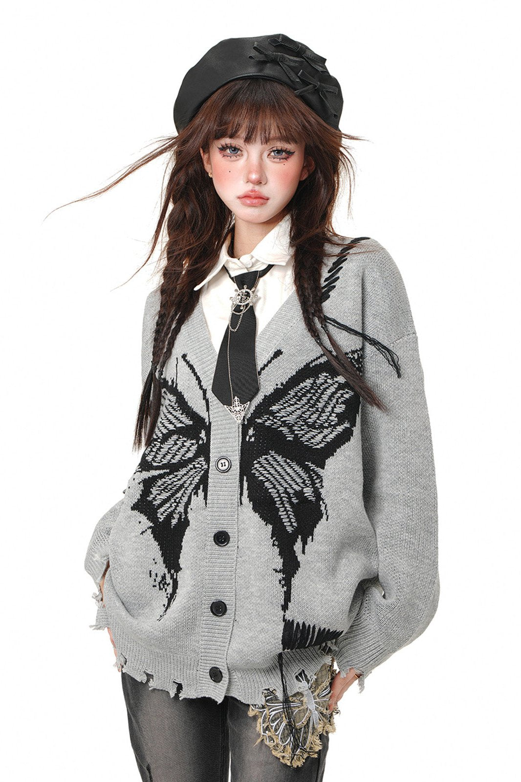 Art School Loose Knit Cardigan Jacket