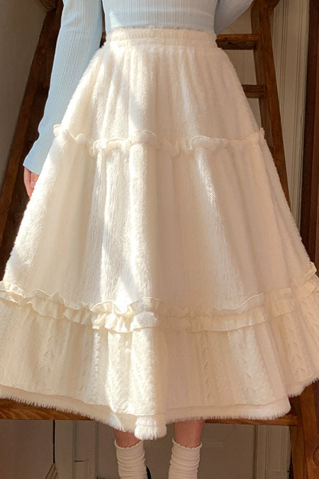 レトロフリルラインドフレアスカート