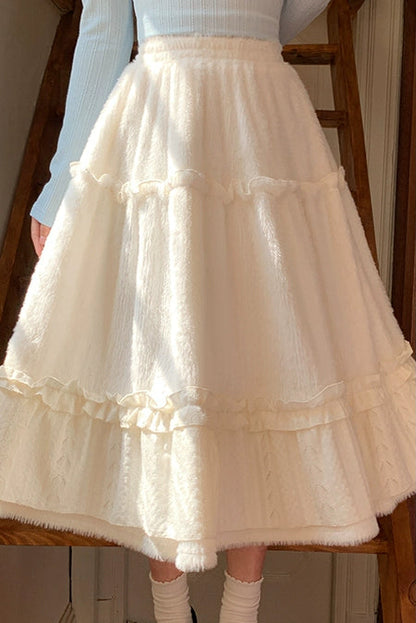 レトロフリルラインドフレアスカート