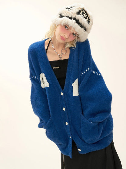 Polar Bear Logo V-Neck Cardigan