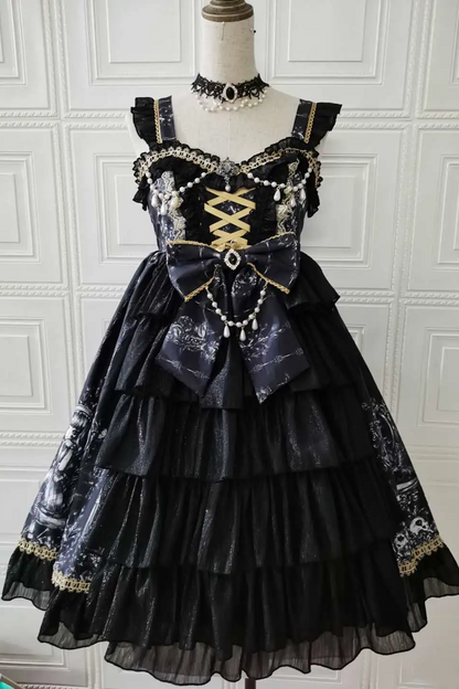 Golden Chic Princess Suspender Dress