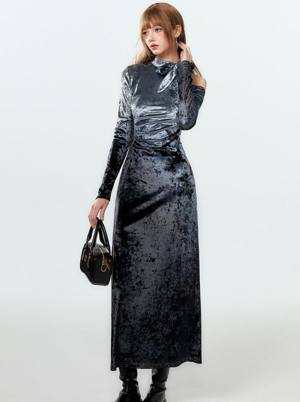 Velvet Dark Mode Slim Dress