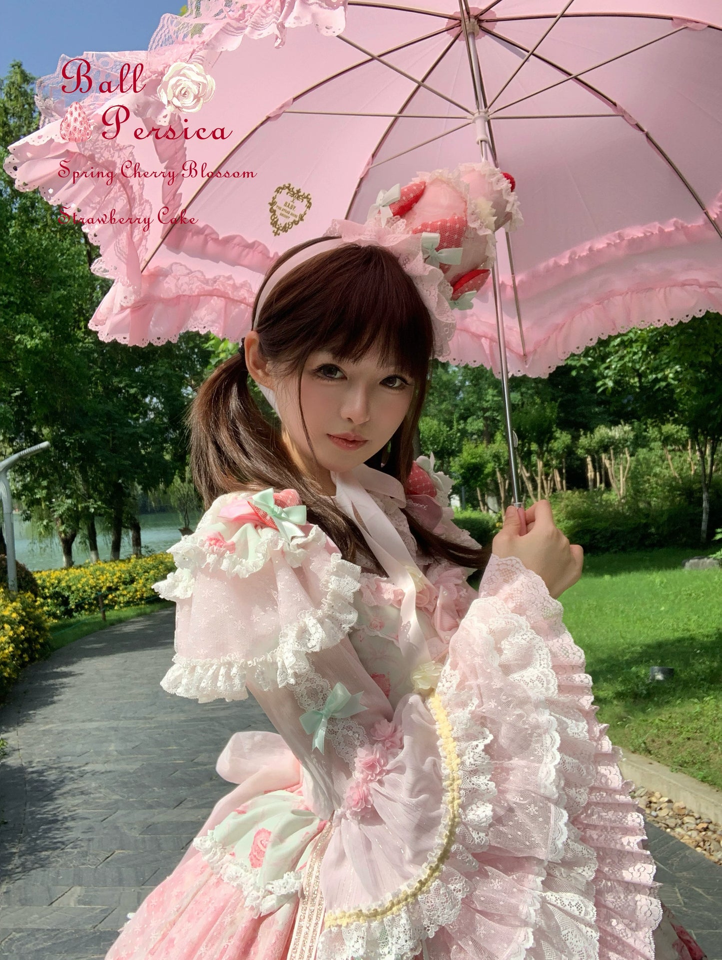 【6月26日予約締切】パステルリボンスイートロリータティアードレースベルスリーブブラウス