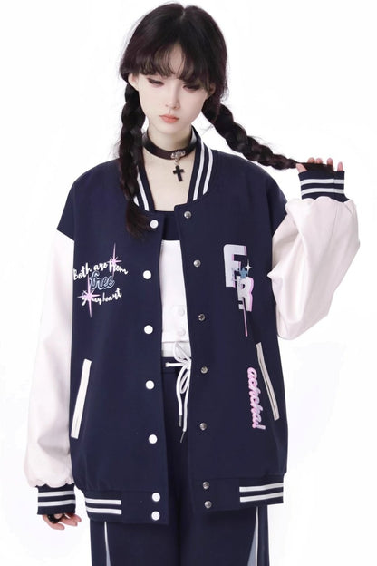 Navy Tex Chard Baseball Jacket Set