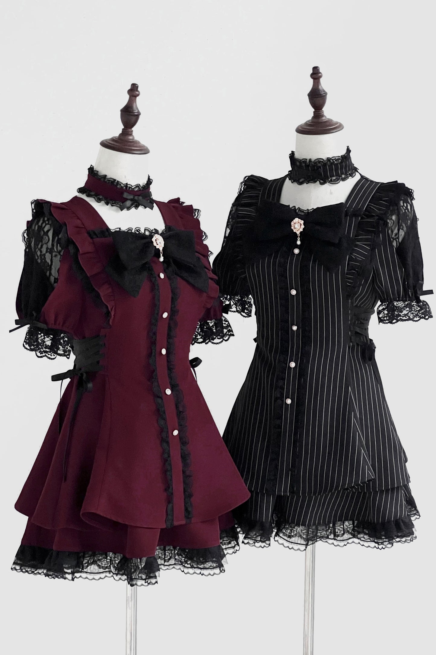 Mine striped lace puff sleeve top + short skirt