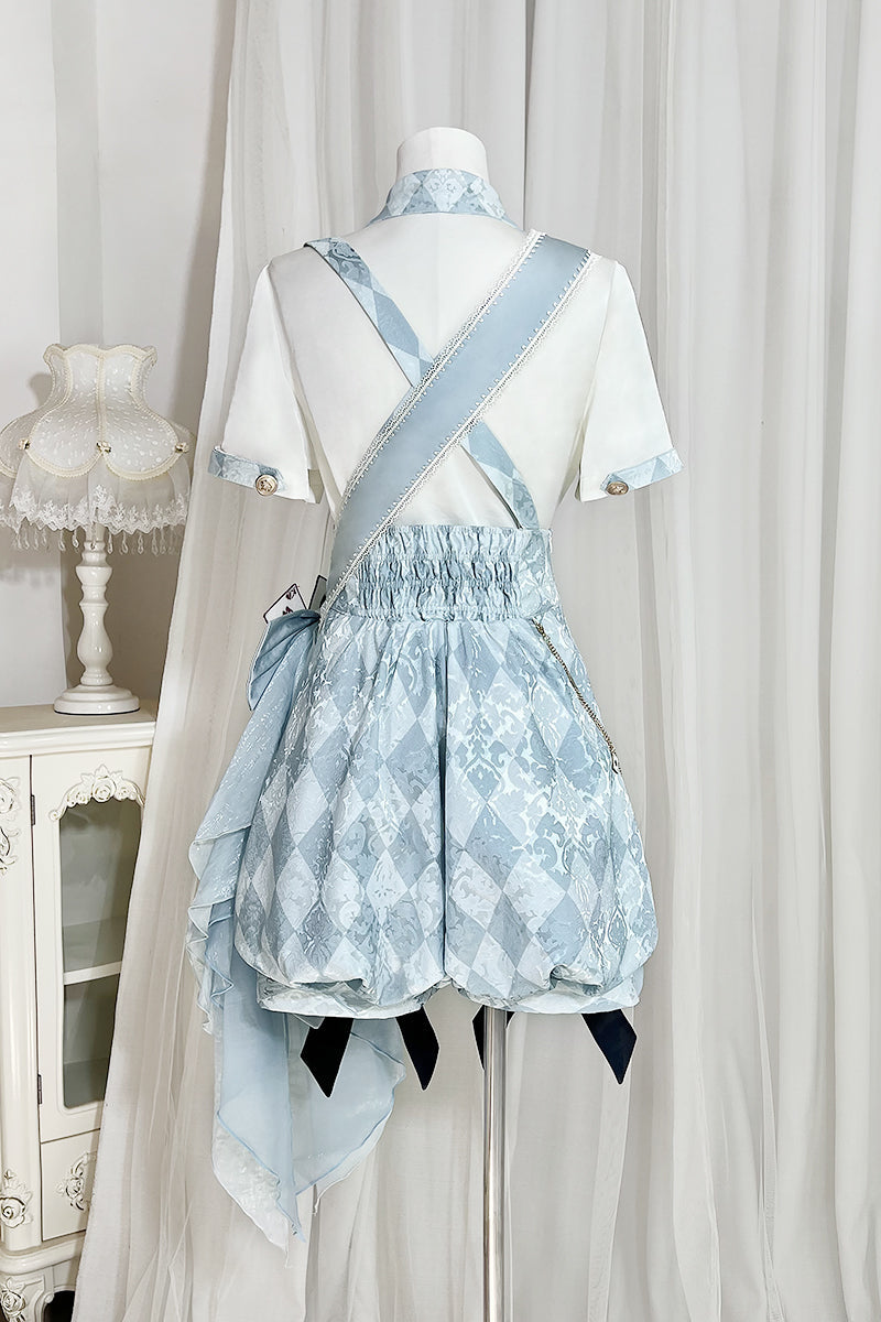 【予約商品】アリス皇子ロリータシャツ+ショートパンツ+ベルト