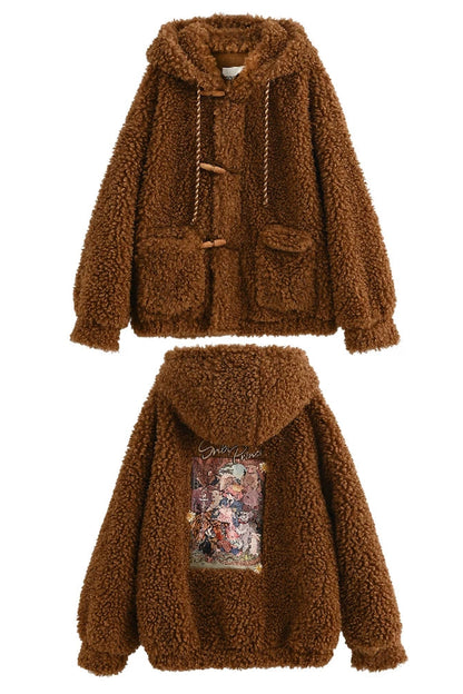 レトロフェアリーテイルフードフリースコート