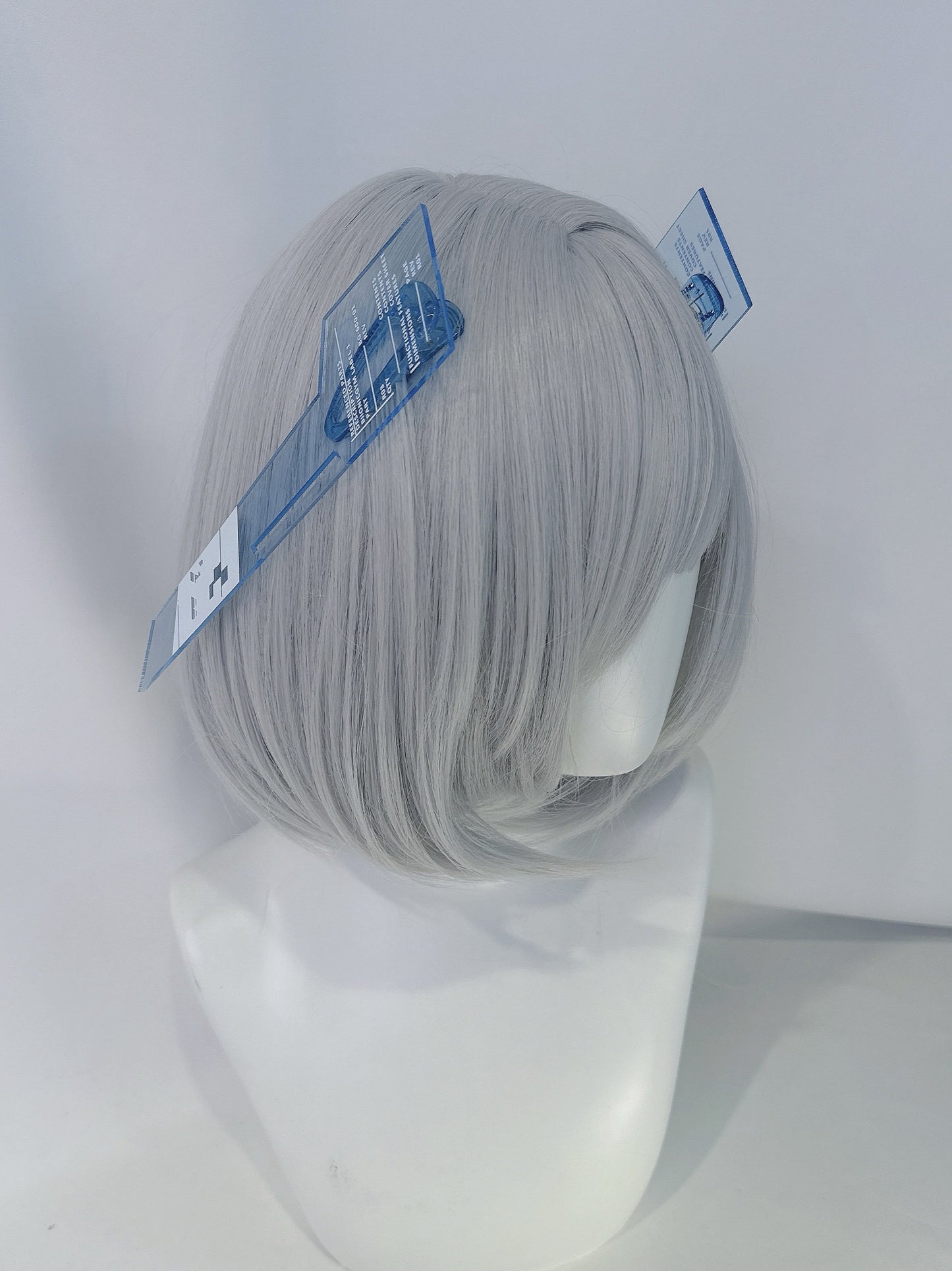 Große Haarspangen im mechanischen Digital-Glitch-Stil