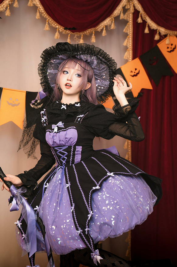 [Reservation deadline on September 28] Halloween Pumpkin Dark Sweet Dress Set