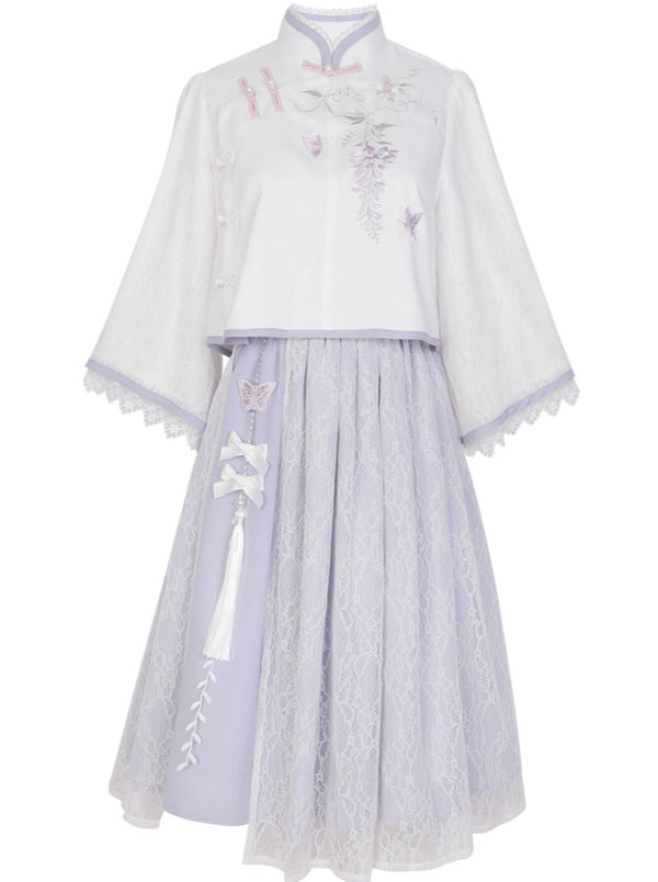 Chiffon Sweet Elegant China Top + Skirt