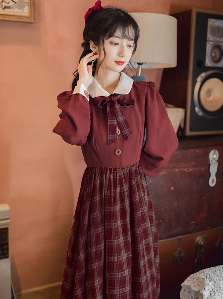 Retro Style Doll Faux Two Piece Dress