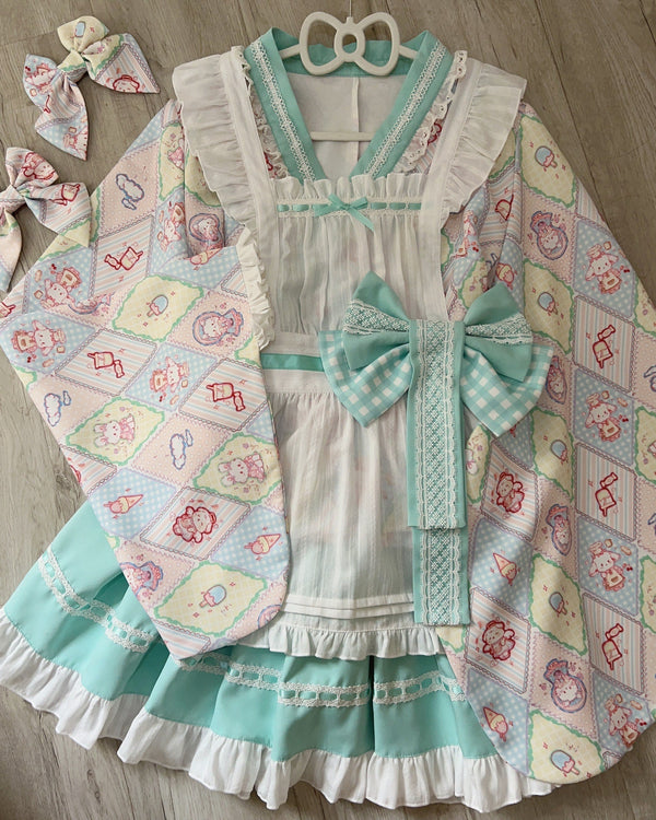 Retro Maid Cafe Japanese Lolita Set
