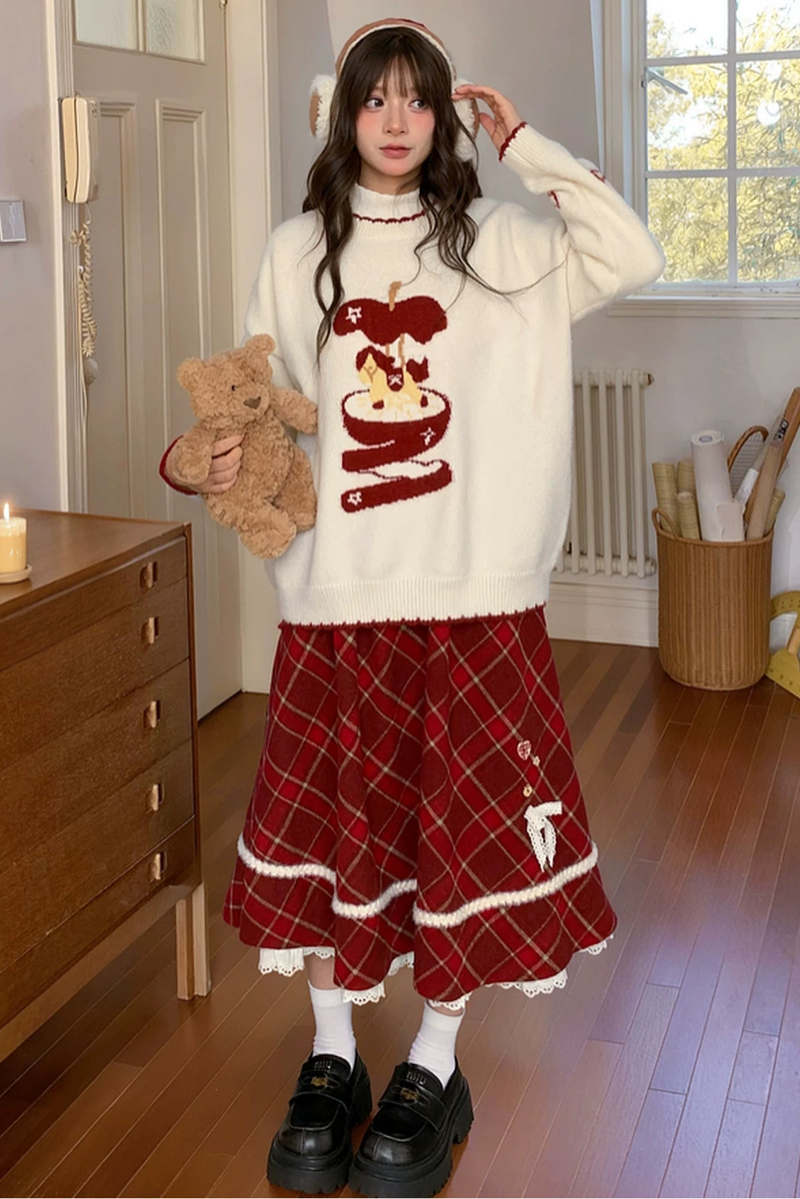 レトロガーリーチェックスカート