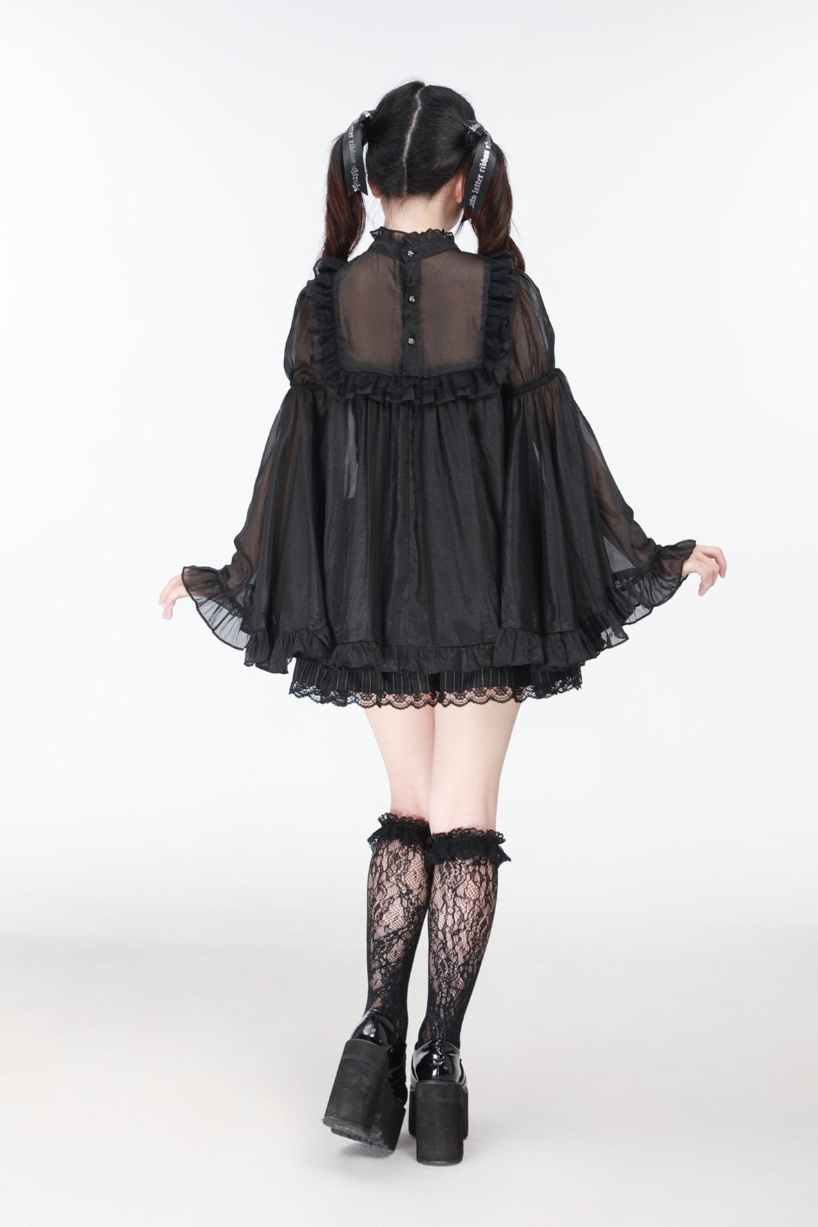 地雷バードサスペンダードレス＋シアースリーブトップス