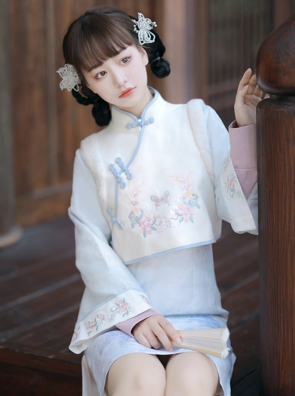 Pastel Chinese Dress + Chinese Vest