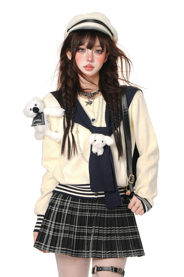 プレッピースキニーニットカーディガン