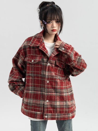 Mode Chic Check Shirt Outerwear