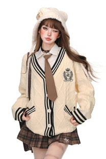Kanyangfair Isle Korean College Style Cardigan main image 1