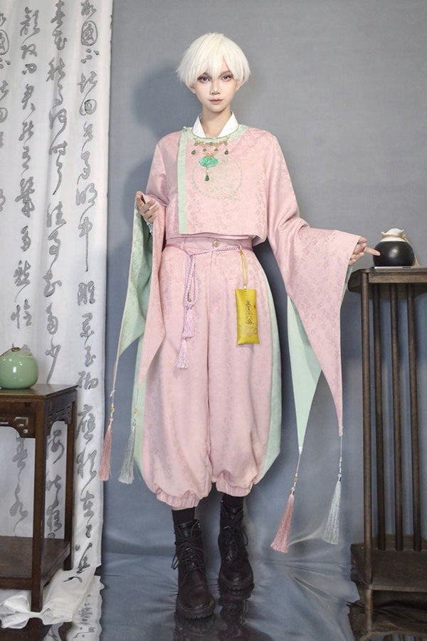 チャイナダークパターンレイヤードイレギュラースーツ