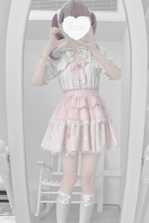 Sweet Bombshell Lace Top + Half Skirt