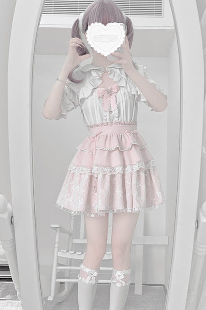 Sweet Bombshell Lace Top + Half Skirt