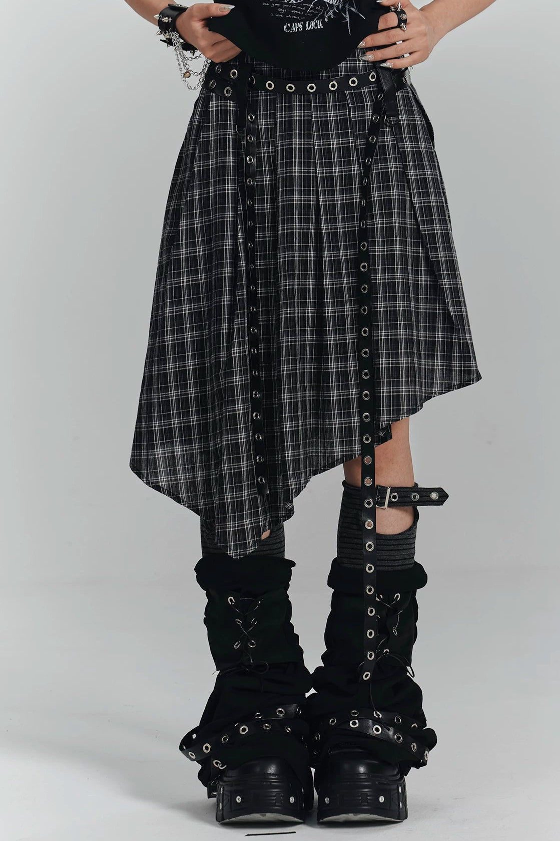 ゴシックプチェックアシメスカート