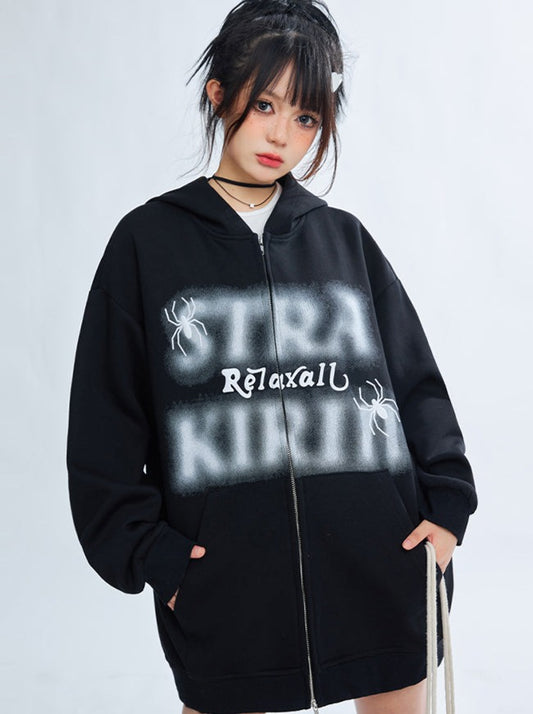 Seaspray Logo Bag Spider Hooded Over Hoodie