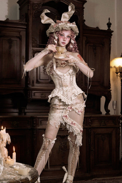 レースアンティークエレガントリボンスカート