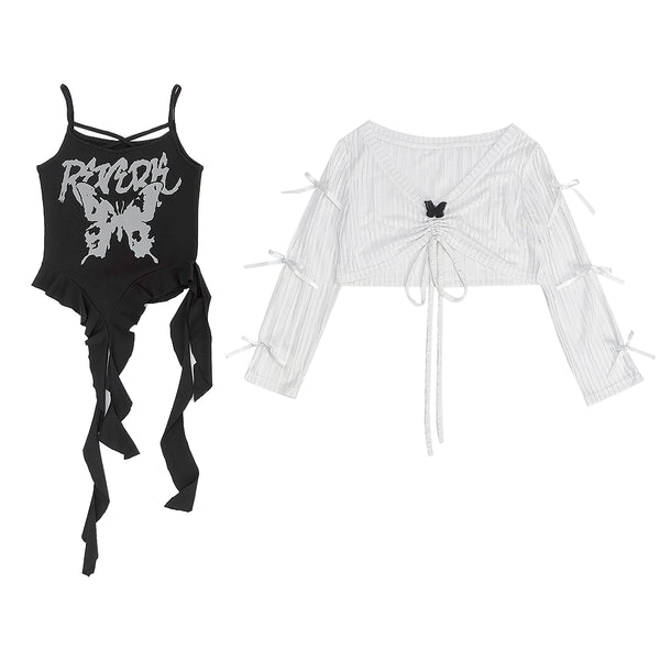 キャットウィッシュトップス+キャミソール