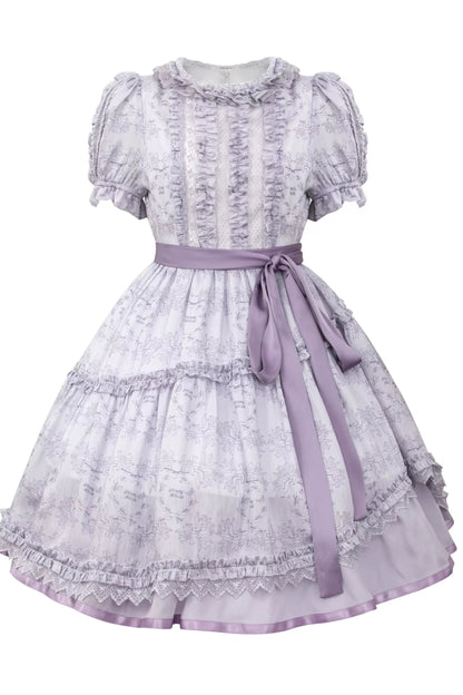 French Elegance Floral Lolita Dress + Badge + Headband + Headband