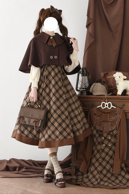 [Reservation Deadline February 3rd] Vintage Detective Series Lapel Cape + Flap Collar Jumper Skirt + Ribbon Brooch
