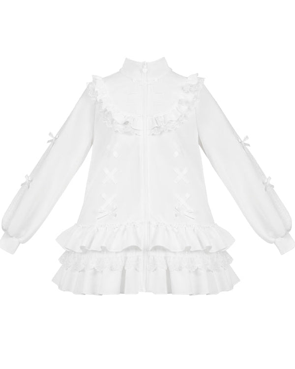 Lace-up Ruffle Dress + Animal Hat