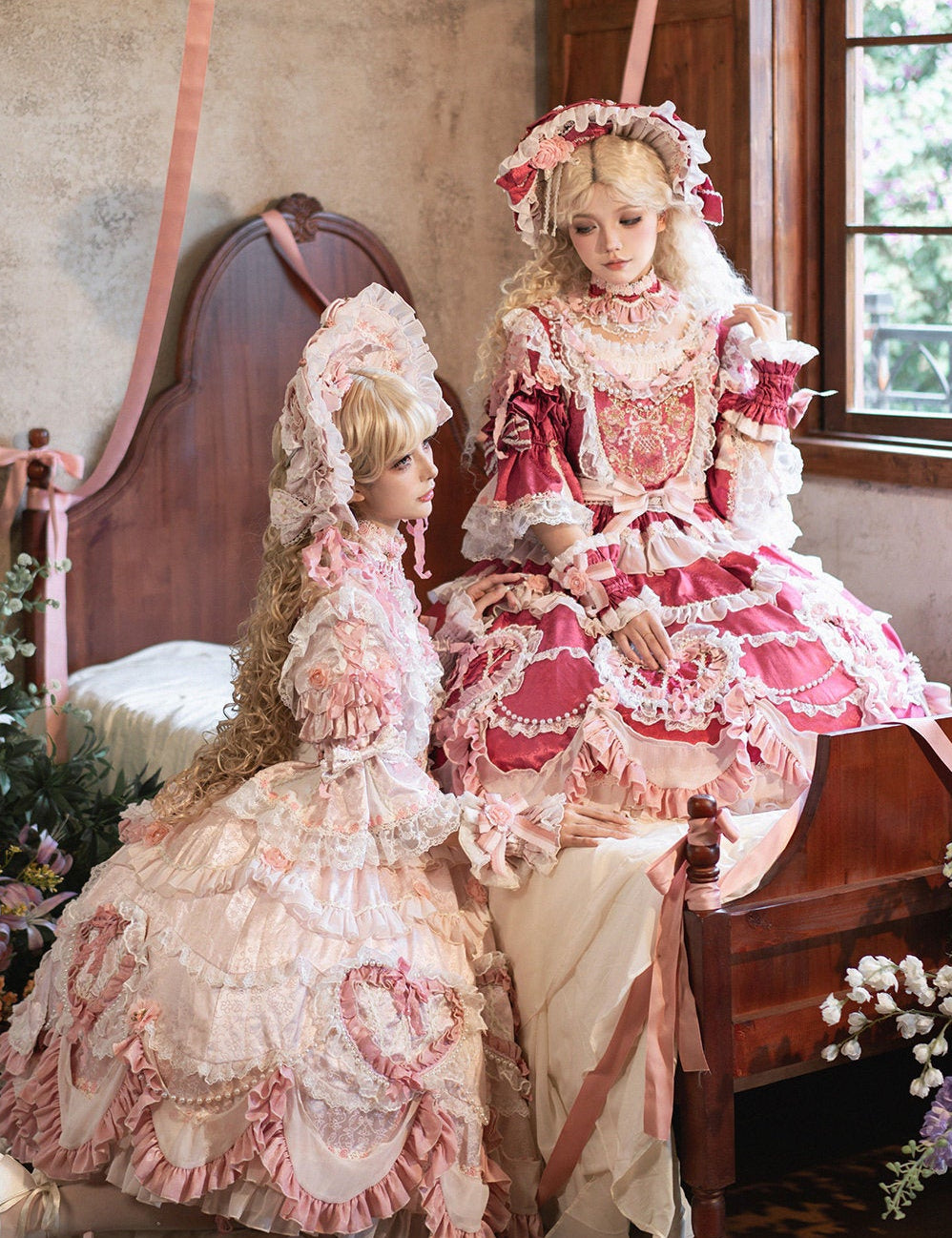 【2月22日予約締切】アンティークベリーローズロマンティックファンタジーロリータショートドレス