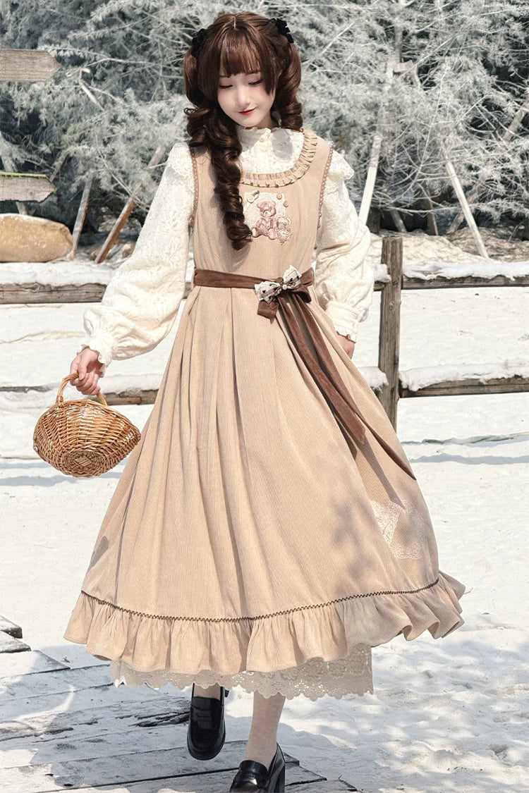 Antique Lace Corduroy Dress