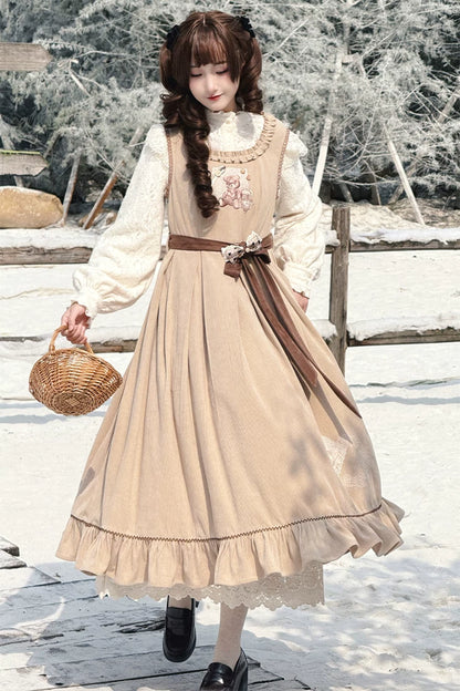 Antique Lace Corduroy Dress