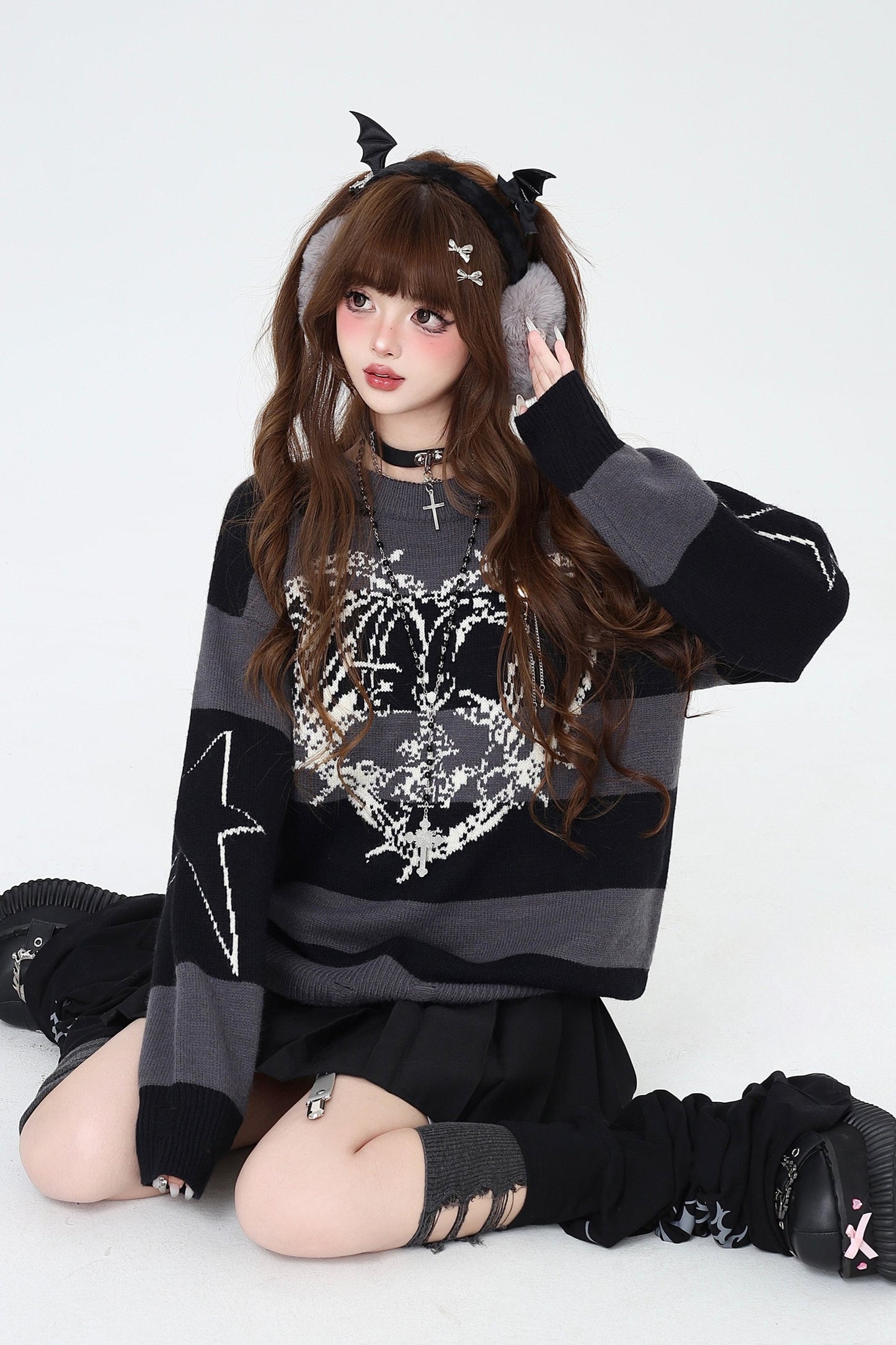 Subculture Stripe Heart Star Sweater