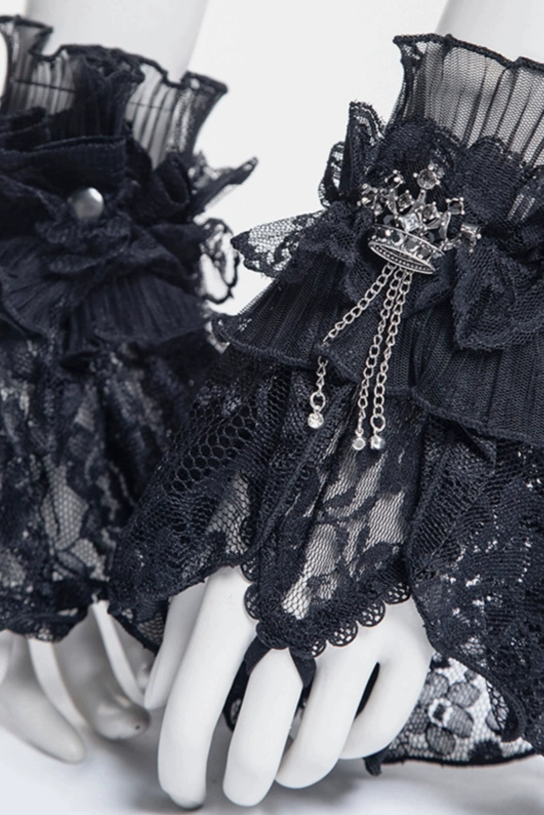 Gothic Noble Delicate Crown Lace Gloves