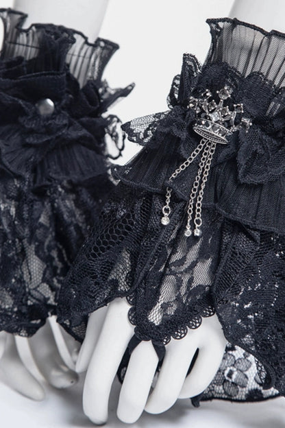Gothic Noble Delicate Crown Lace Gloves