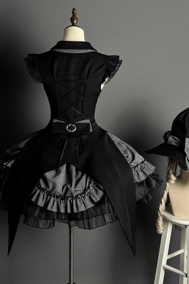 [Vorbestellschluss 8. Mai] Schmales ärmelloses Halloween-Gothic-Kleid im Zaubertrank-Stil