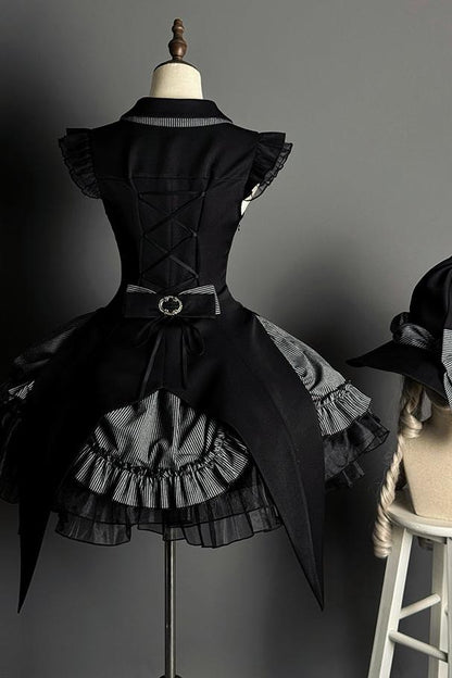 [Vorbestellschluss 8. Mai] Schmales ärmelloses Halloween-Gothic-Kleid im Zaubertrank-Stil