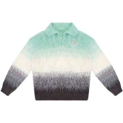 Retro Gradient Buoy Neck Sweater