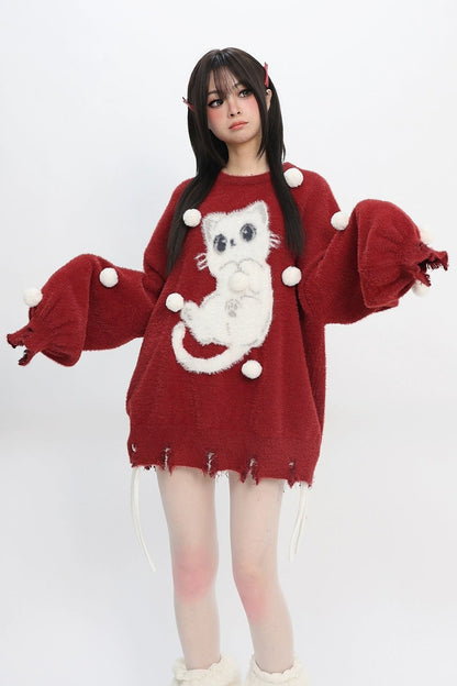 ファリーボールキャットルーズニット