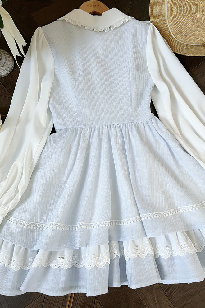 Doll Ruffle Collar Pastel Dress