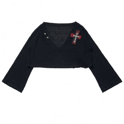 ホルターネックベスト+ルーズトップス+チェックスカート+レッグウォーマー