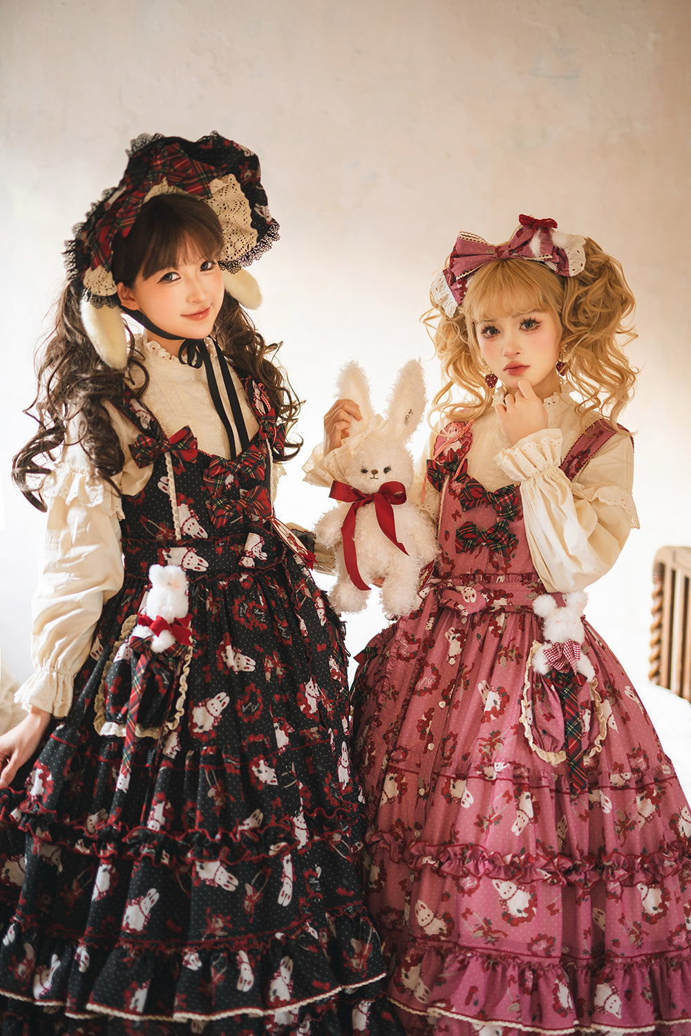 [Pre-order Deadline: January 31] Forest Berry Rabbit Series Lace Stand Collar Ribbon Shirt
