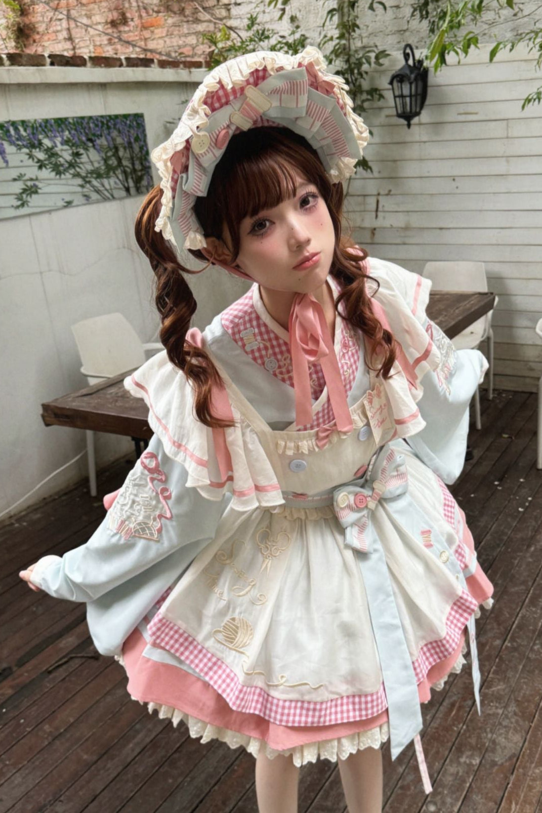 【12月6日予約締切】チャイナロリータエンブロイダリーメイドドレスセット＋ボンネット