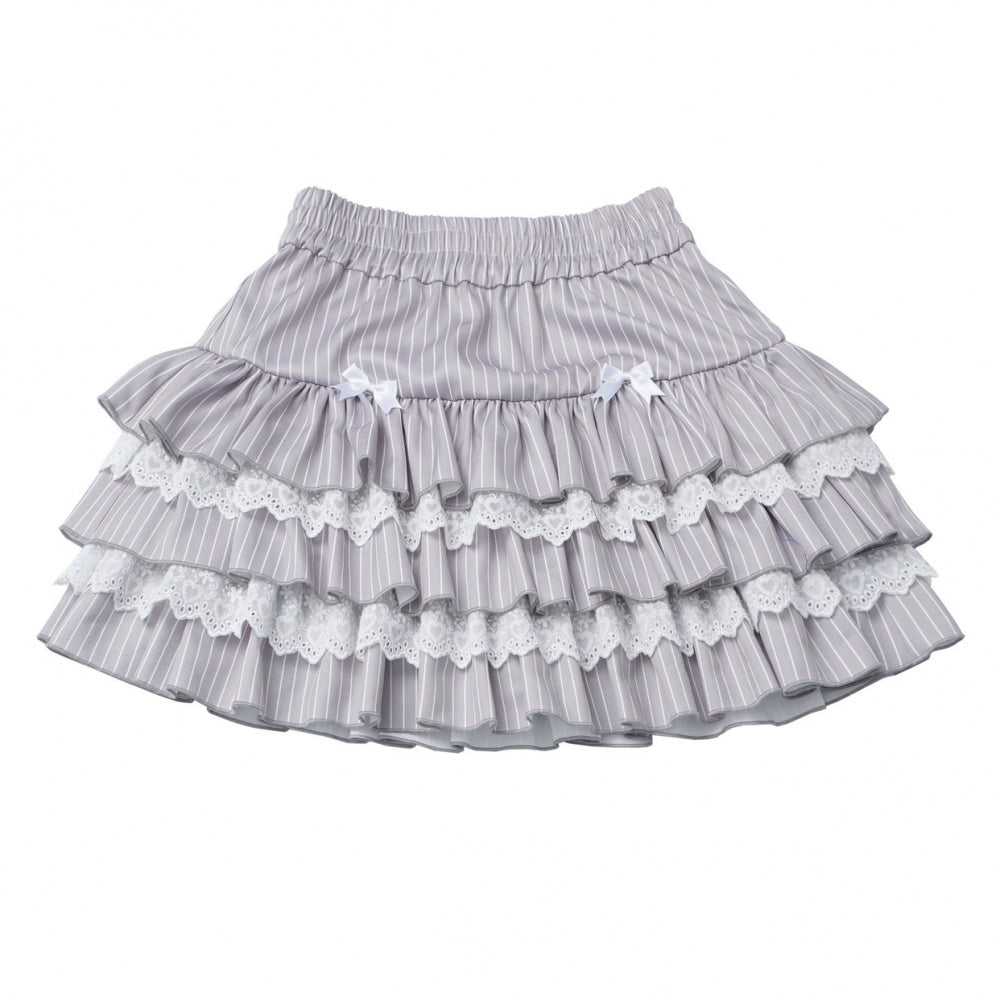 スモックサスペンダー+ドールカラートップス+ケーキスカート