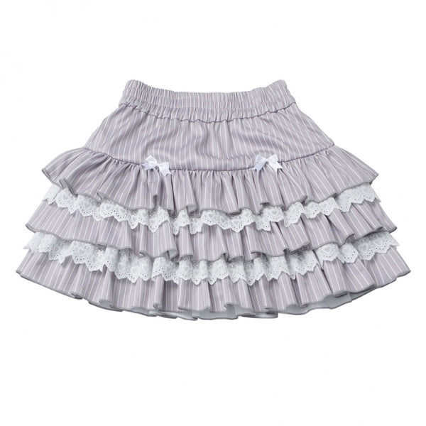 スモックサスペンダー+ドールカラートップス+ケーキスカート