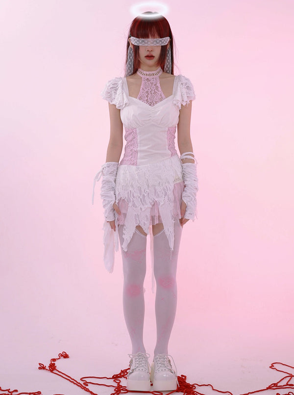 Subculture Angel Lace Short Skirt Dress 