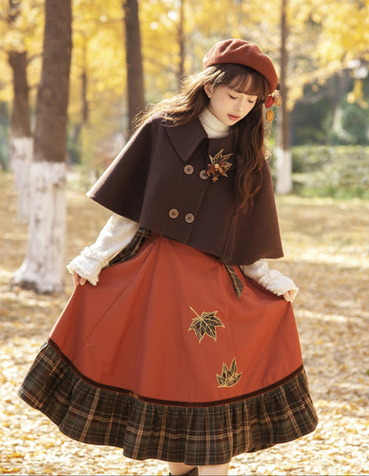 [Reservation Deadline February 3rd] Vintage Detective Series Lapel Cape + Flap Collar Jumper Skirt + Ribbon Brooch